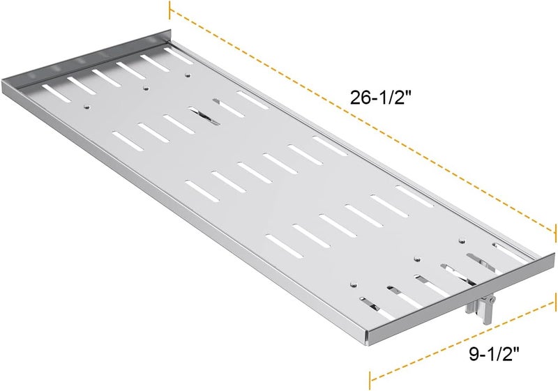 BBQ-PLUS Folding Shelf for Pit Boss 700 Classic Pellet Grill,Stainless Steel Front Folding Shelf Grill Accessories for Pit Boss with Screws,26-1/2 x 9-1/2 Inches - Image 2